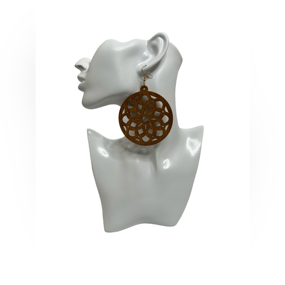 Fashion Jewelry Floral Wooden Boho Dangle Earrings